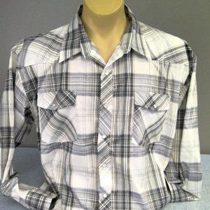 Vintage Renegade Western Shirt Pearl Snap Long Sleeve Check Men's XL